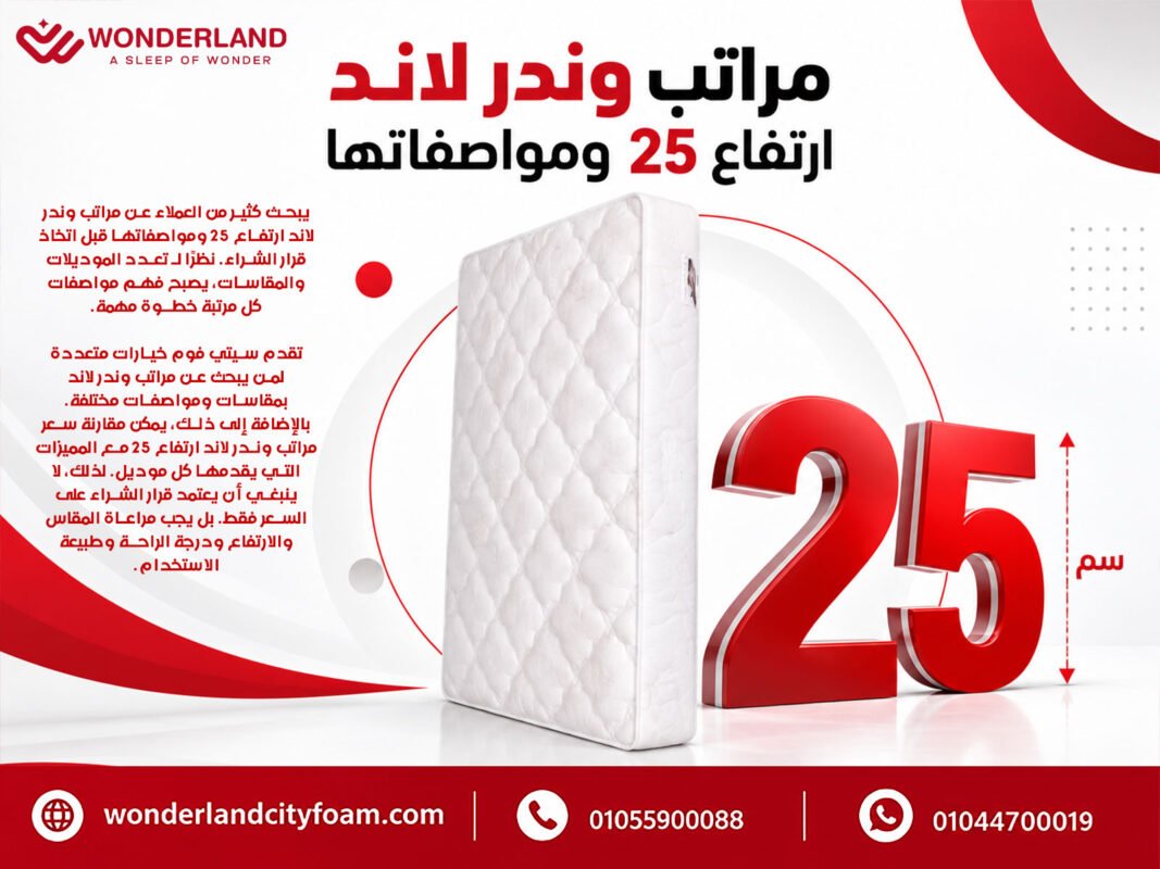 مراتب وندر لاند ارتفاع 25 ومواصفاتها