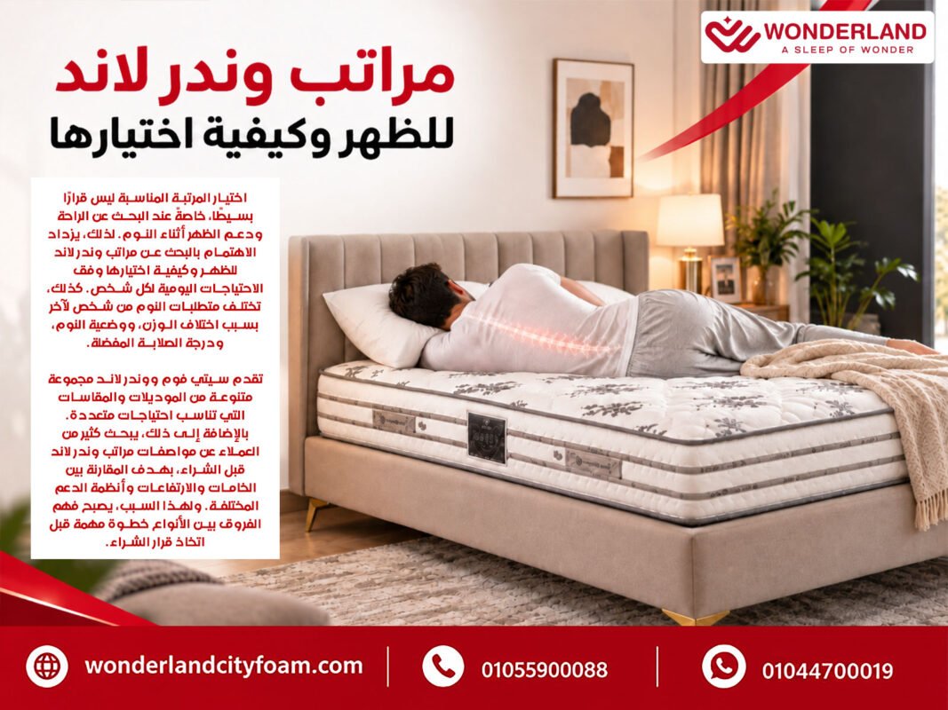 مراتب وندر لاند للظهر وكيفية اختيارها